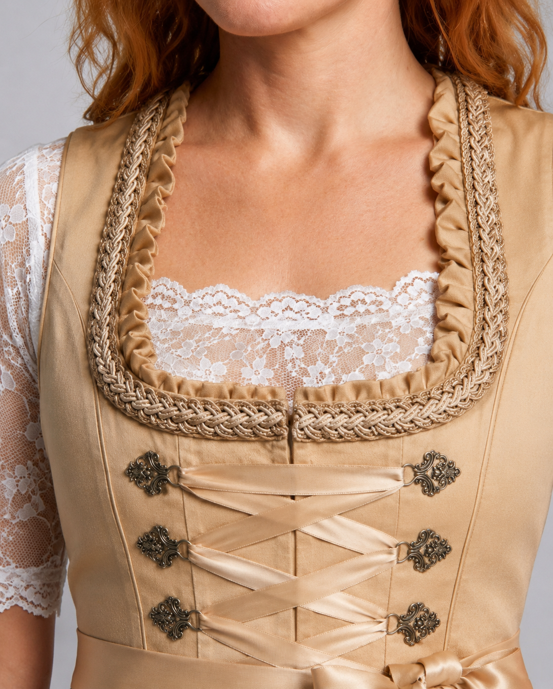 Women's Oktoberfest Dress Costume – Lace Trim Dirndl Dress