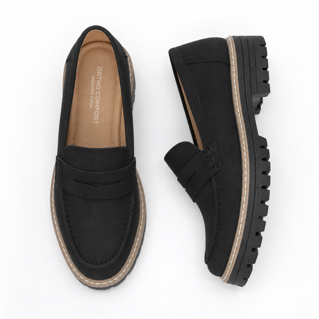 Women's Orthopedic Loafers – Platform Penny Slip-On Shoes