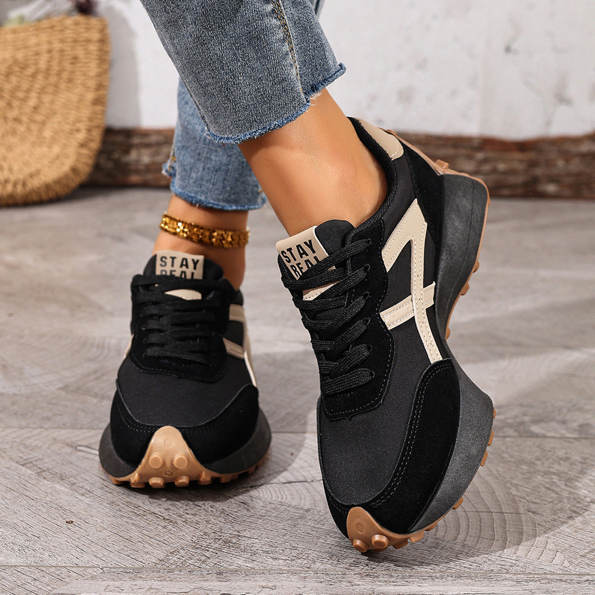 Women's Orthopedic Sneakers – Lightweight Lace-Up Casual Trainers