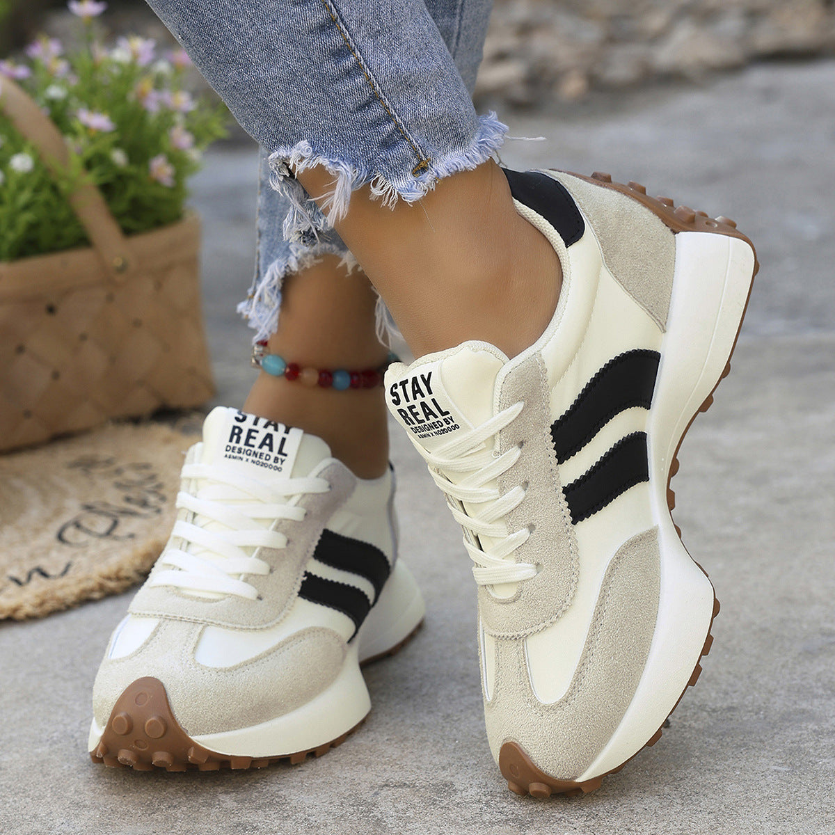 Women's Orthopedic Sneakers – Lightweight Lace-Up Casual Trainers