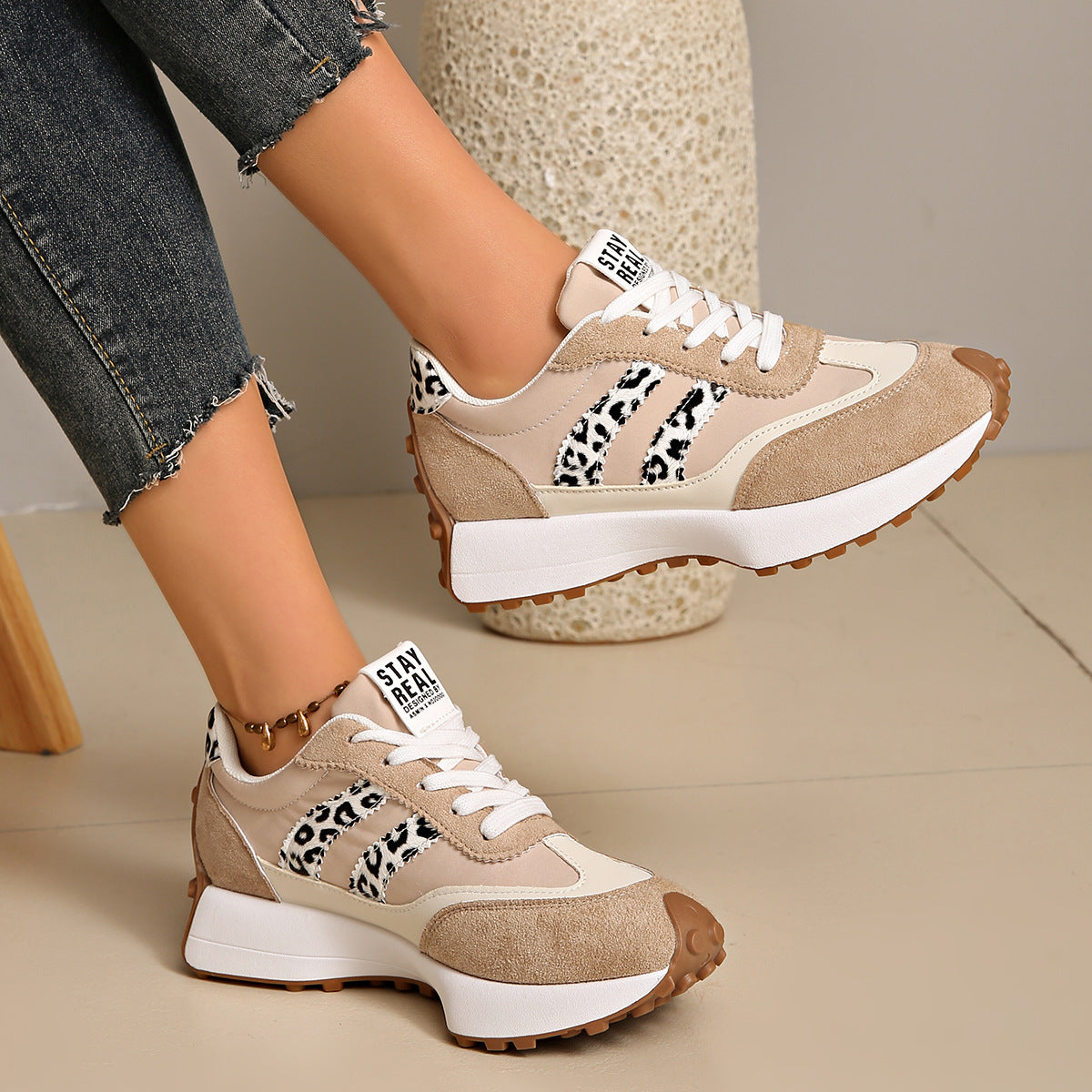 Women's Orthopedic Sneakers – Lightweight Lace-Up Casual Trainers
