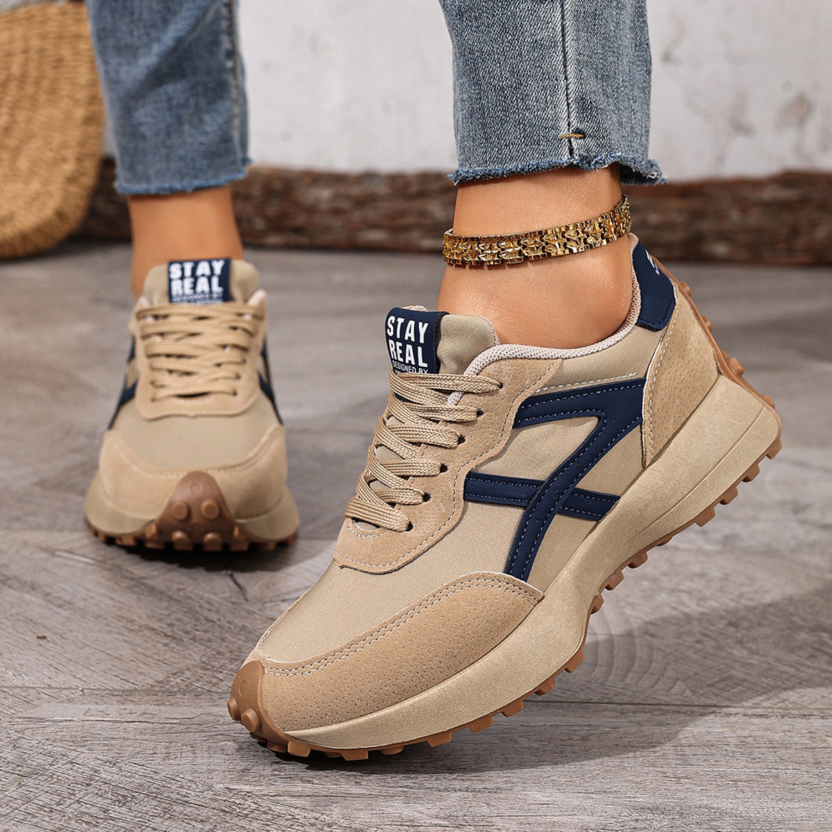 Women's Orthopedic Sneakers – Lightweight Lace-Up Casual Trainers