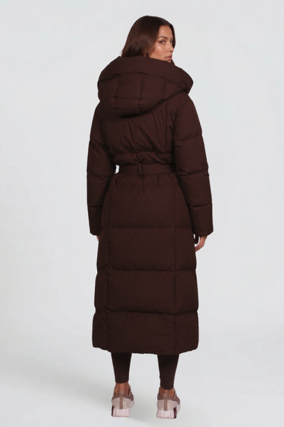 Women's Puffer Coat – Long Hooded Full-Length Winter Style