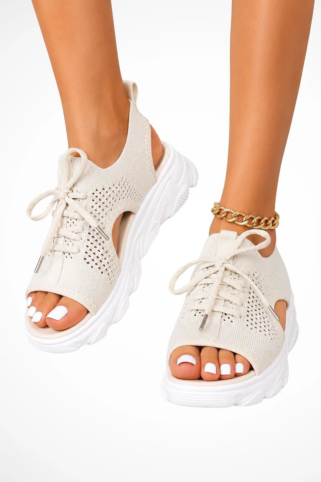 Women's Sandals – Chunky Lace-Up Sneaker Sandals