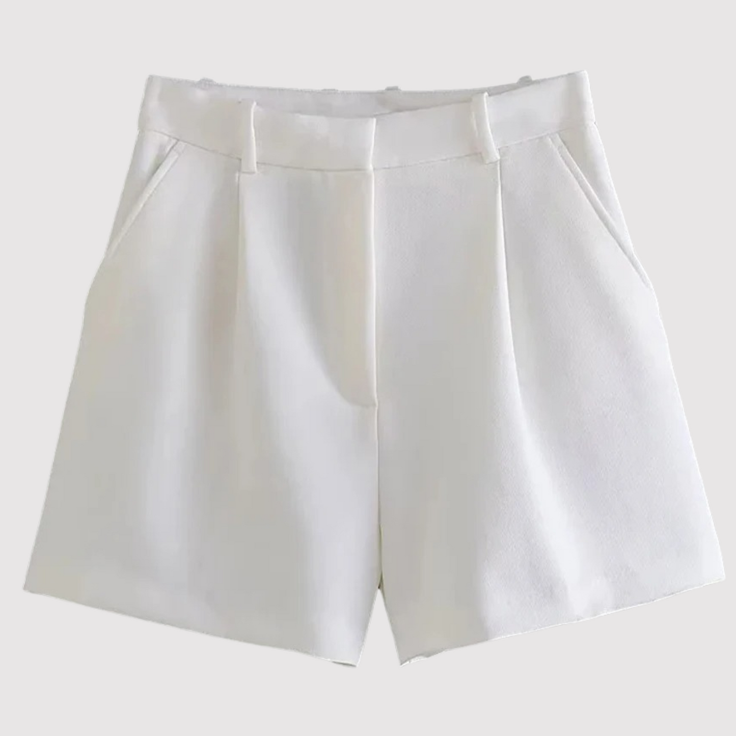 Women's Shorts – High-Waisted Tailored Pleated Shorts
