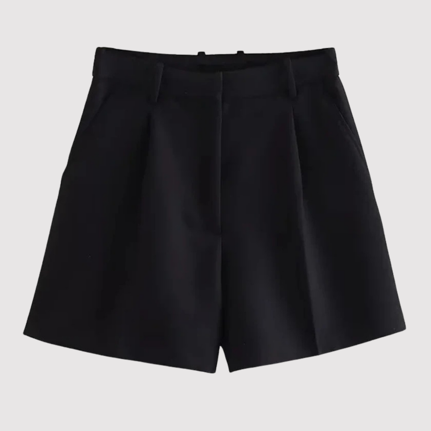 Women's Shorts – High-Waisted Tailored Pleated Shorts
