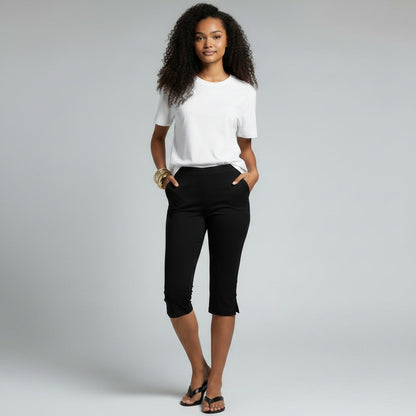 Women's Shorts – Knee-Length Pull-On Stretch Capris