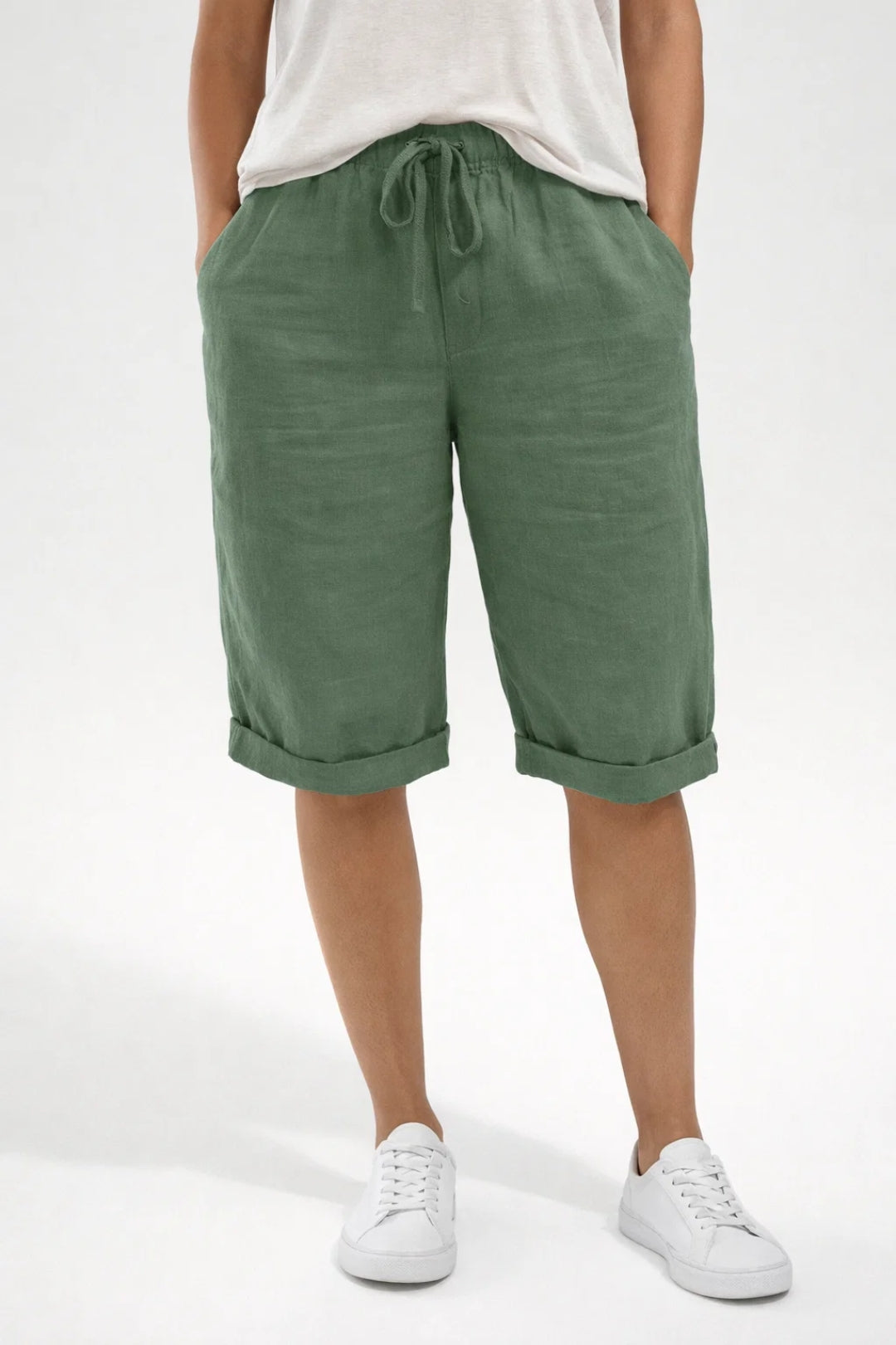 Women's Shorts – Relaxed Drawstring Pull-On Bermuda Shorts