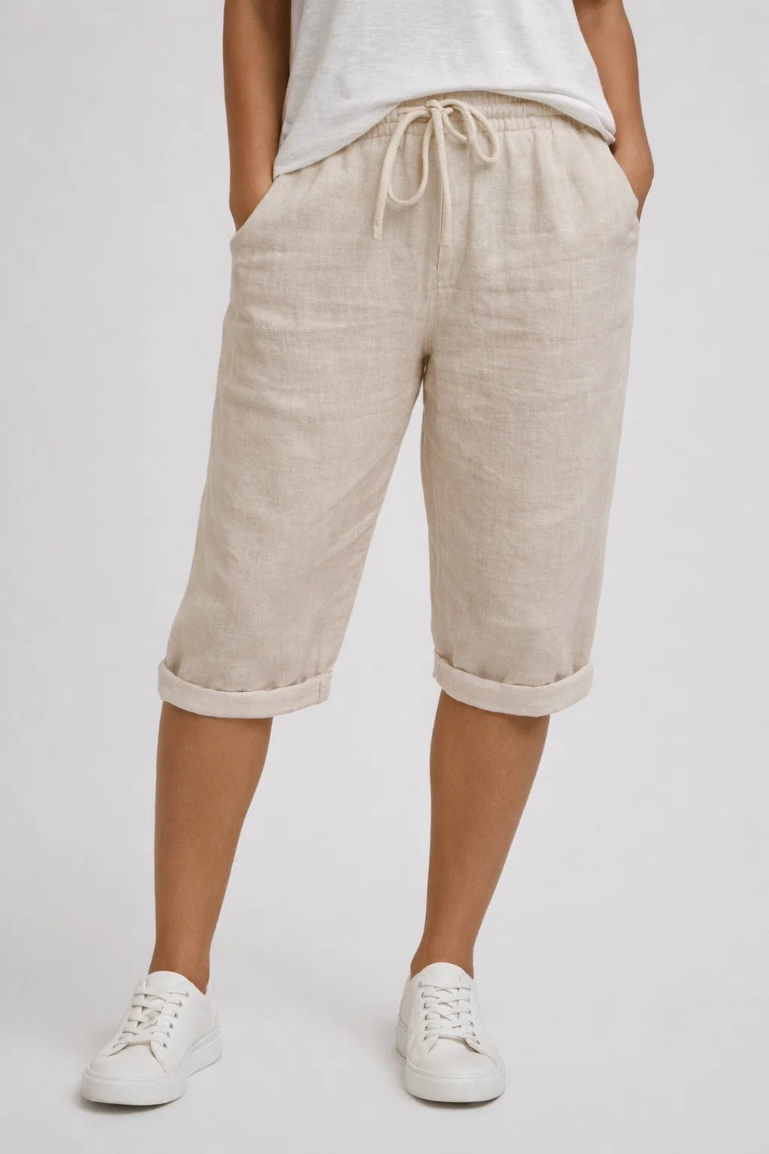 Women's Shorts – Relaxed Drawstring Pull-On Bermuda Shorts