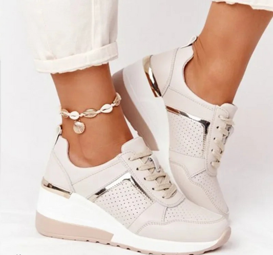 Women's Sneakers – Lace-Up Platform Fashion Trainers