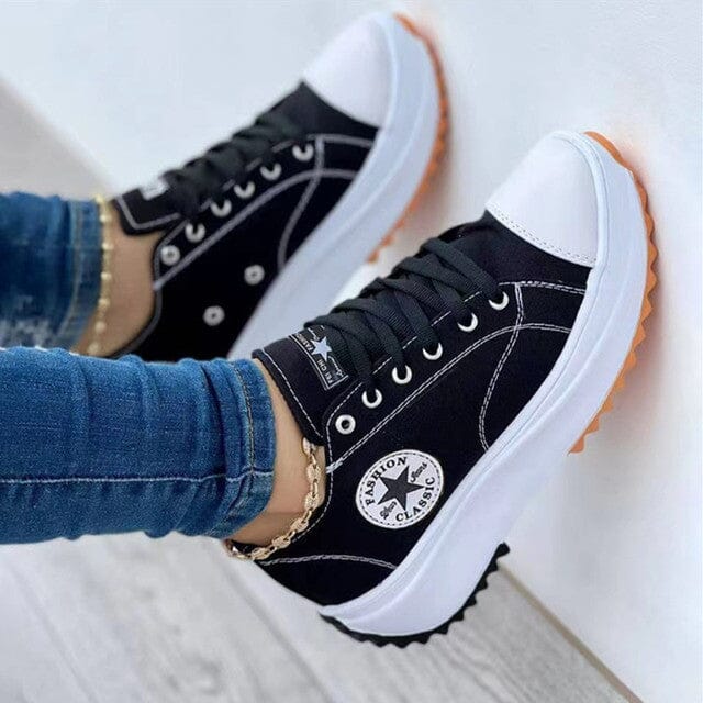 Women's Sneakers – Platform Lace-Up Casual Shoes