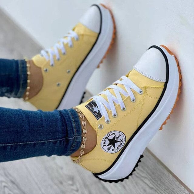 Women's Sneakers – Platform Lace-Up Casual Shoes