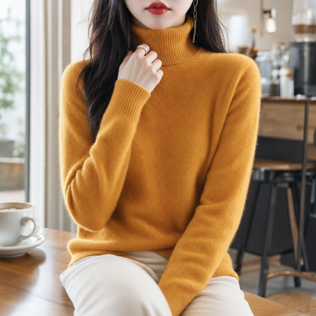 Women's Sweater – Classic Fitted Turtleneck Pullover