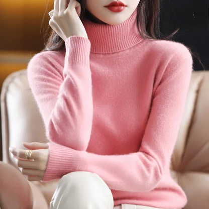 Women's Sweater – Classic Fitted Turtleneck Pullover