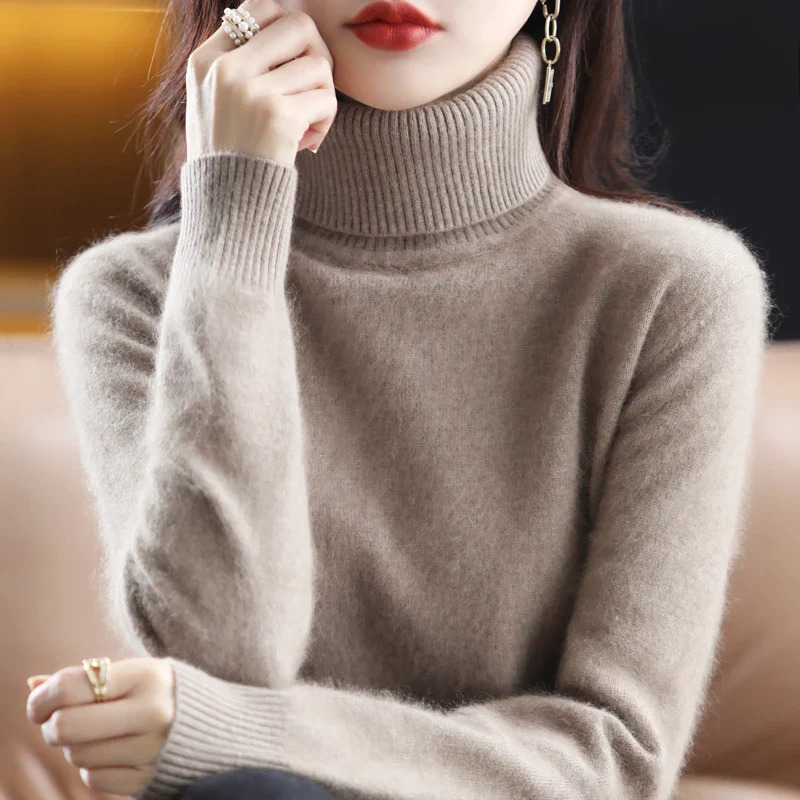 Women's Sweater – Classic Fitted Turtleneck Pullover