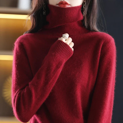 Women's Sweater – Classic Fitted Turtleneck Pullover