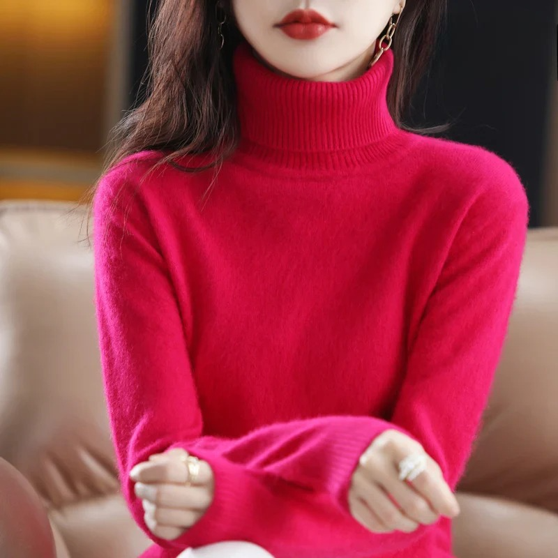 Women's Sweater – Classic Fitted Turtleneck Pullover