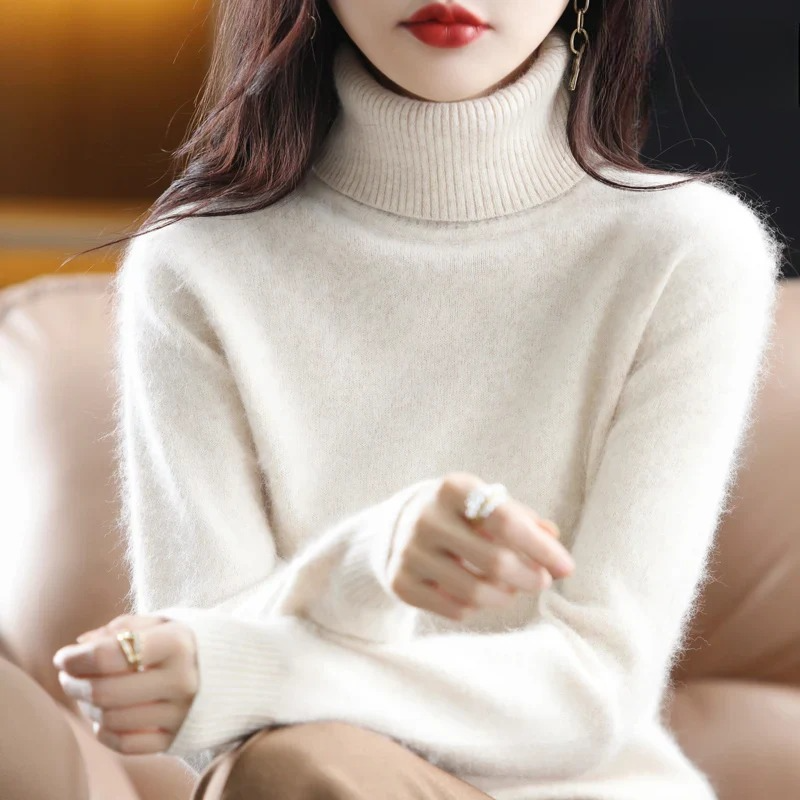 Women's Sweater – Classic Fitted Turtleneck Pullover