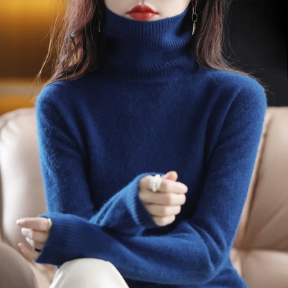 Women's Sweater – Classic Fitted Turtleneck Pullover