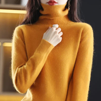 Women's Sweater – Classic Fitted Turtleneck Pullover