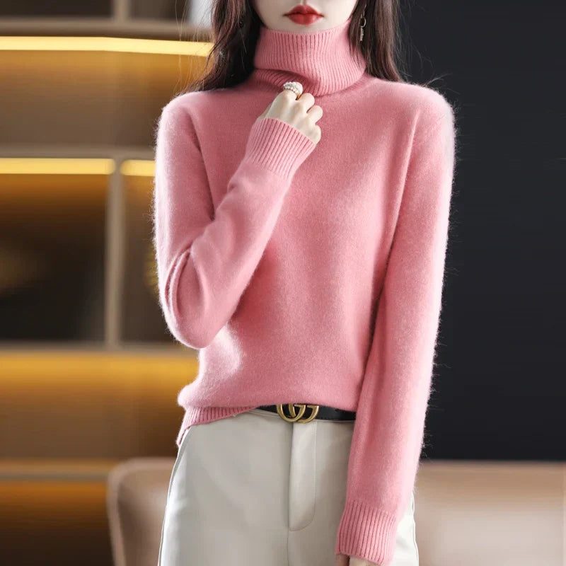 Women's Sweater – Classic Fitted Turtleneck Pullover