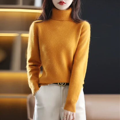 Women's Sweater – Classic Fitted Turtleneck Pullover
