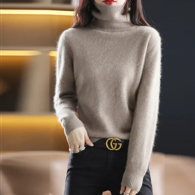 Women's Sweater – Classic Fitted Turtleneck Pullover