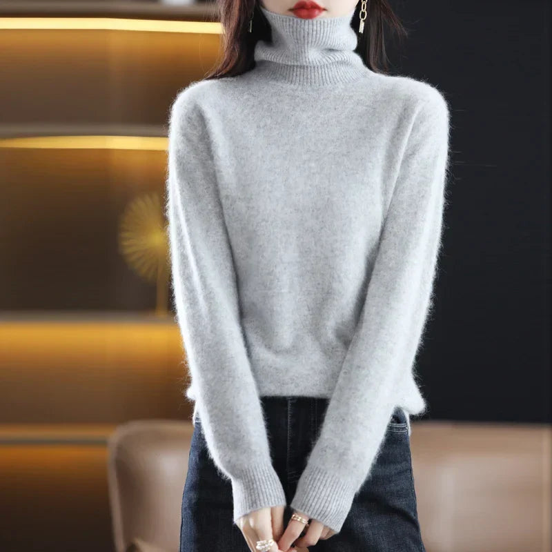 Women's Sweater – Classic Fitted Turtleneck Pullover