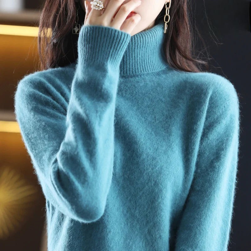 Women's Sweater – Classic Fitted Turtleneck Pullover