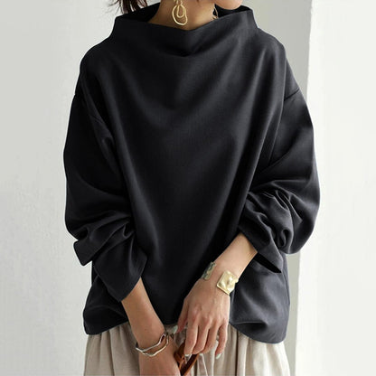 Women's Sweater – High Neck & Relaxed Draped Fit