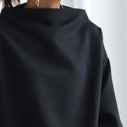 Women's Sweater – High Neck & Relaxed Draped Fit