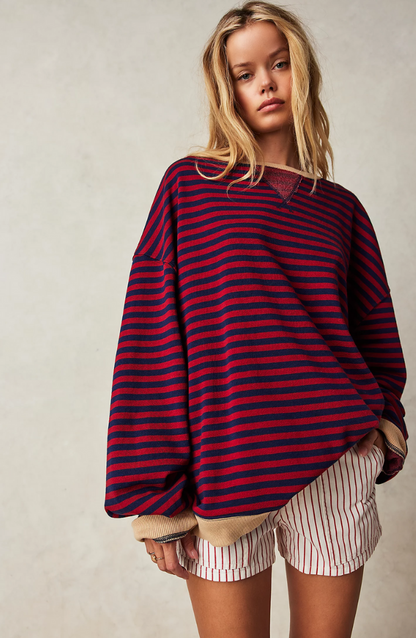 Women's Sweaters – Oversized Striped Sweater