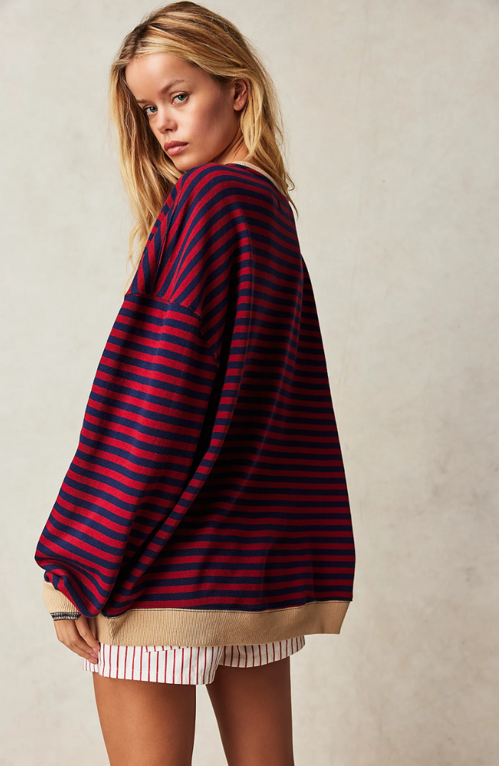 Women's Sweaters – Oversized Striped Sweater