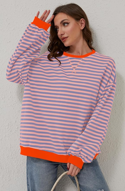 Women's Sweaters – Oversized Striped Sweater