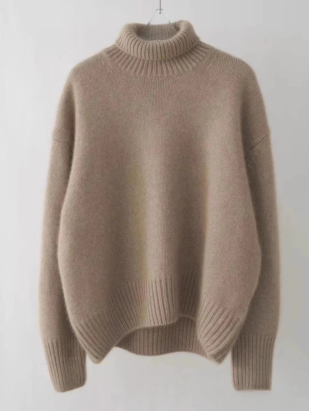 Women's Sweaters – Oversized Turtleneck Knit Pullover