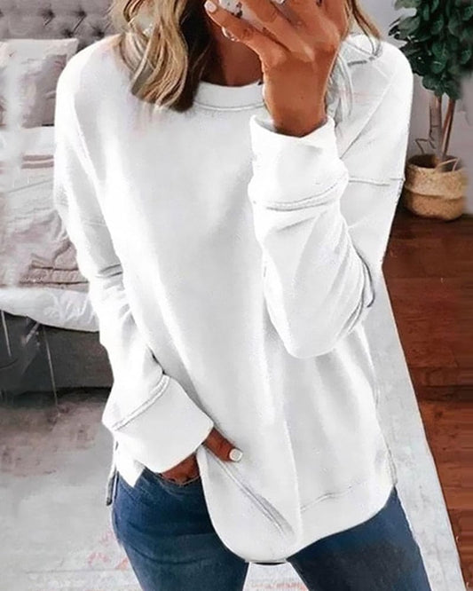Women's Sweaters – Relaxed Crewneck Everyday Pullover