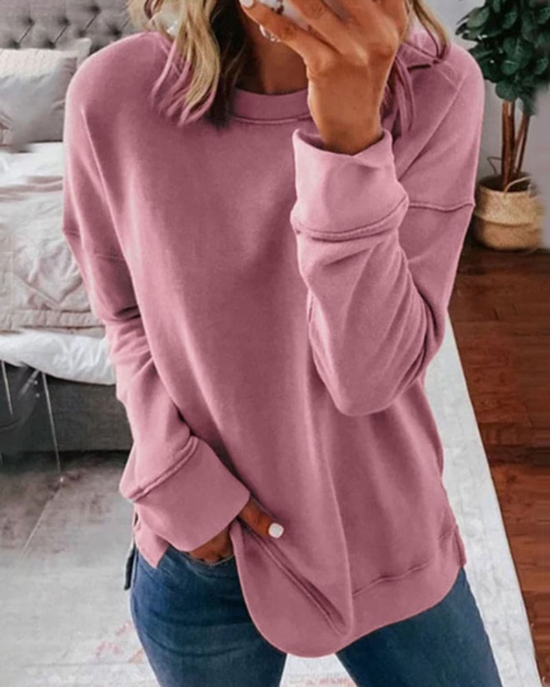 Women's Sweaters – Relaxed Crewneck Everyday Pullover