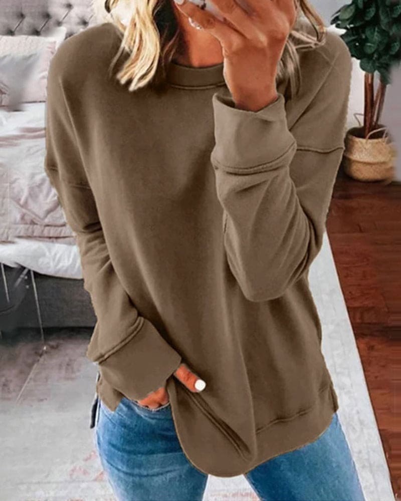 Women's Sweaters – Relaxed Crewneck Everyday Pullover