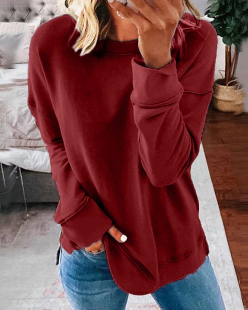 Women's Sweaters – Relaxed Crewneck Everyday Pullover