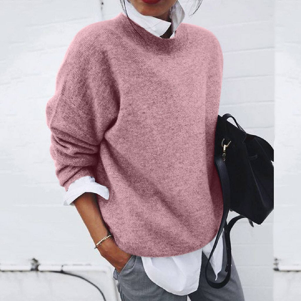 Women's Sweaters – Relaxed Crewneck Knit Pullover