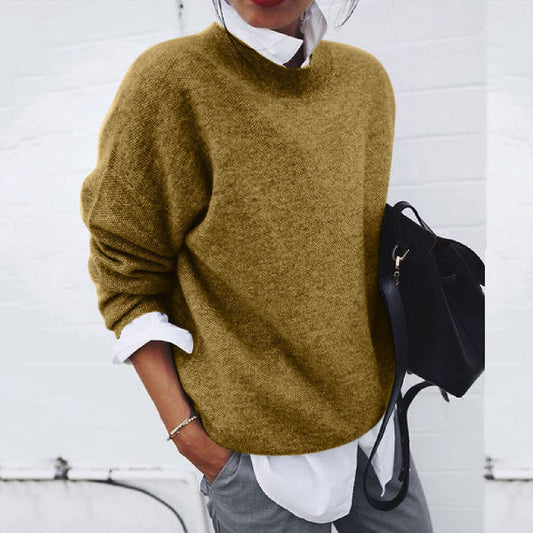 Women's Sweaters – Relaxed Crewneck Knit Pullover