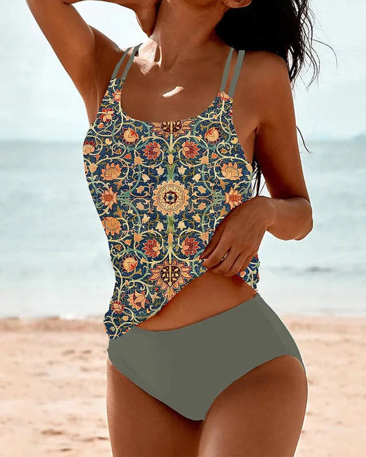 Women's Tankini – Printed Two-Piece Swimwear Set