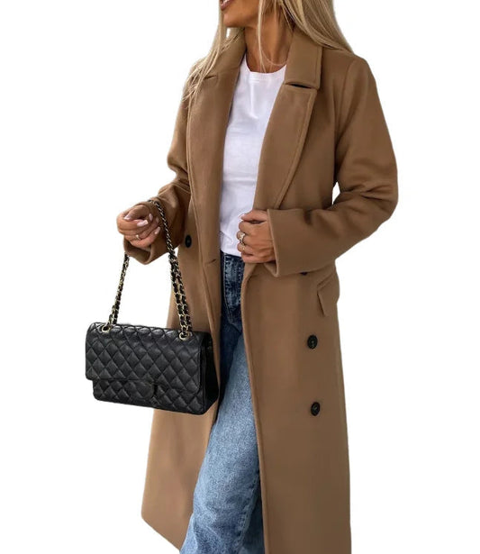 Women's Trench Coat – Double-Breasted Belted Coat