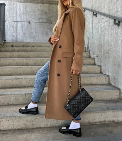 Women's Trench Coat – Double-Breasted Belted Coat