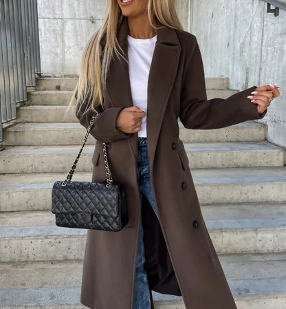 Women's Trench Coat – Double-Breasted Belted Coat