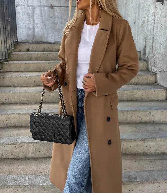 Women's Trench Coat – Double-Breasted Belted Coat