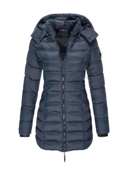 Women's Trench Coat – Hooded Quilted Puffer Coat