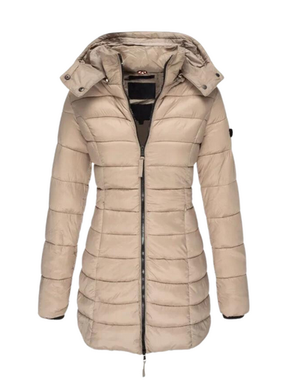 Women's Trench Coat – Hooded Quilted Puffer Coat