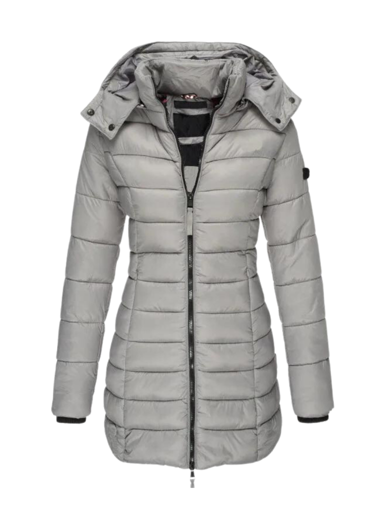 Women's Trench Coat – Hooded Quilted Puffer Coat