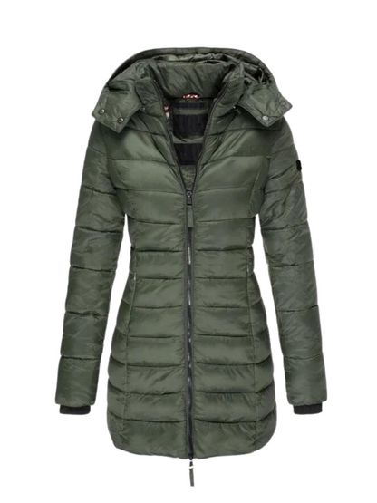 Women's Trench Coat – Hooded Quilted Puffer Coat